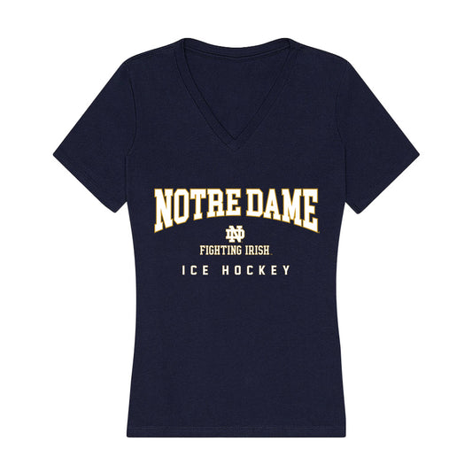 Notre Dame - NCAA Men's Ice Hockey : Zach Plucinski - Women's V-Neck T-Shirt-0