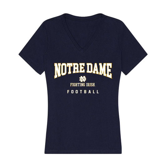 Notre Dame - NCAA Football : Jerry Rullo - Women's V-Neck T-Shirt-0