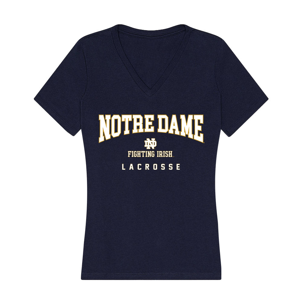 Notre Dame - NCAA Men's Lacrosse : Thomas Porell - Women's V-Neck T-Shirt-0
