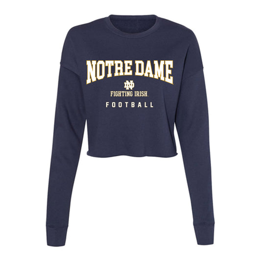 Notre Dame - NCAA Football : Matty Augustine - Women's Cropped Crew Fleece-0