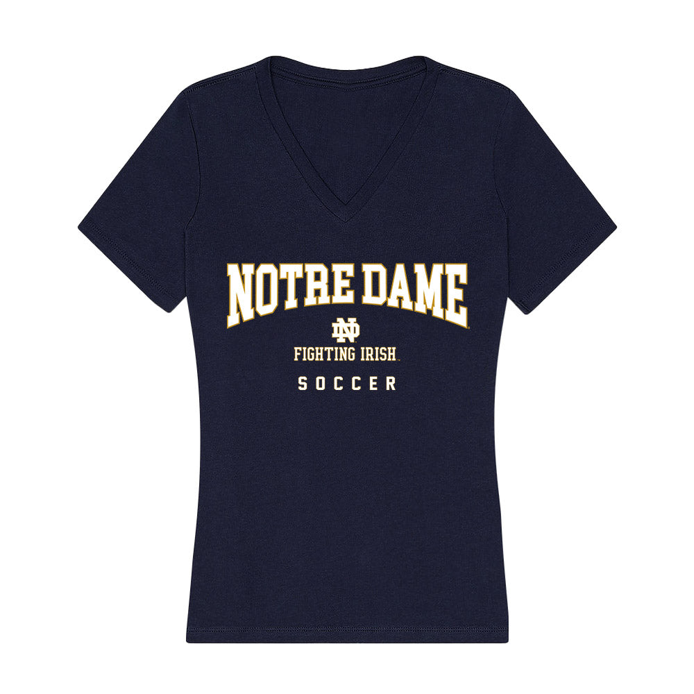 Notre Dame - NCAA Men's Soccer : Nici Bartlett - Women's V-Neck T-Shirt-0