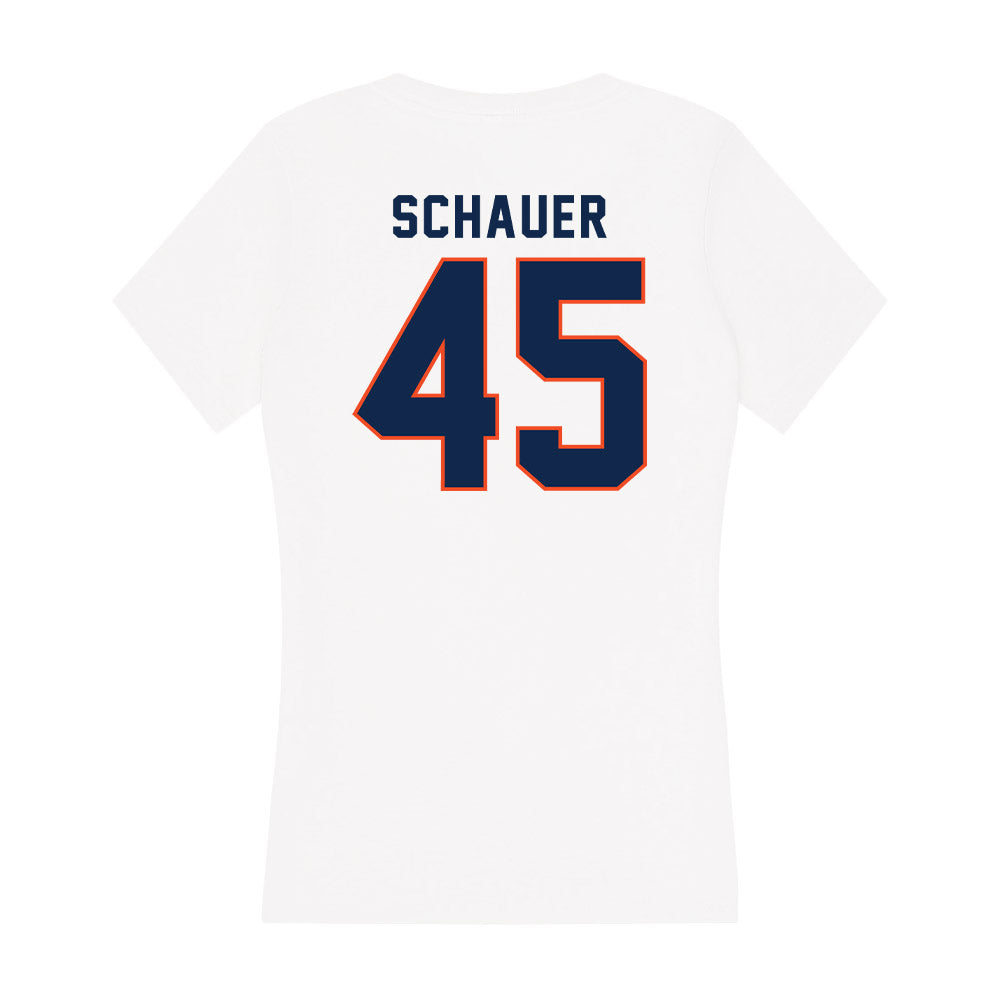 Virginia - NCAA Baseball : Luke Schauer - Women's V-Neck T-Shirt-1