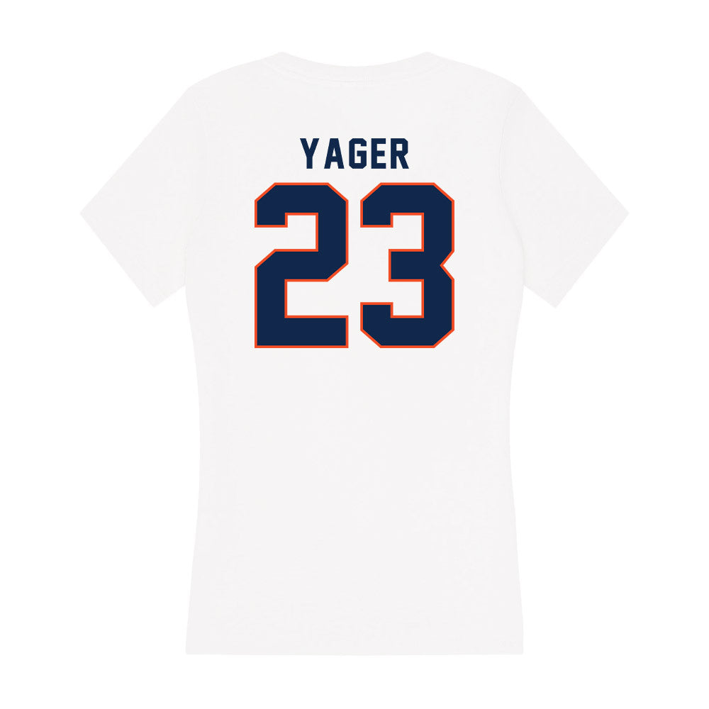 Virginia - NCAA Men's Lacrosse : Chase Yager - Women's V-Neck T-Shirt-1