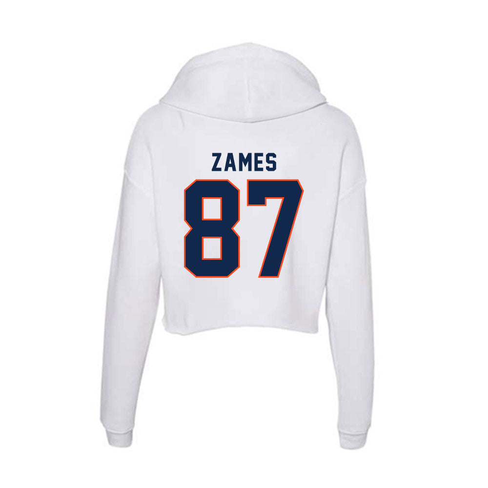 Virginia - NCAA Football : Justin Zames - Women's Crop Fleece Hoodie-1