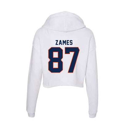 Virginia - NCAA Football : Justin Zames - Women's Crop Fleece Hoodie-1