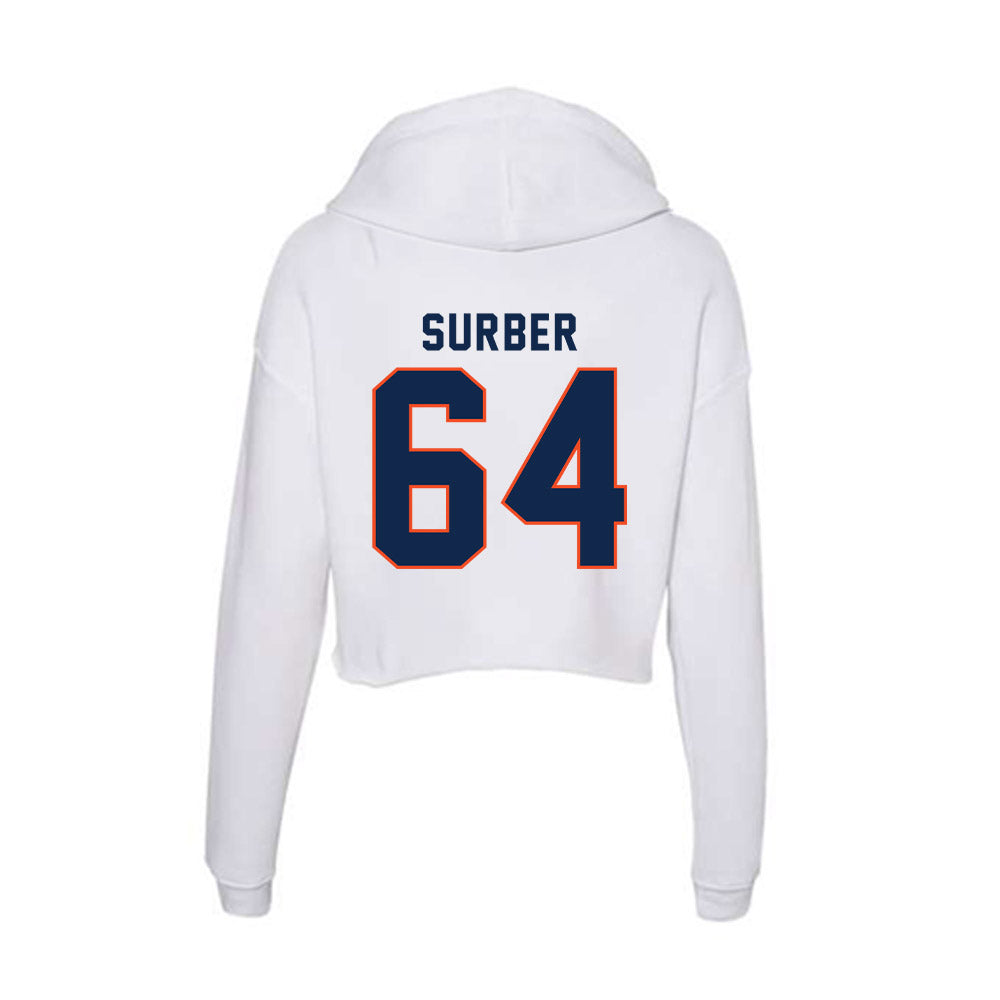 Virginia - NCAA Football : Cole Surber - Women's Crop Fleece Hoodie-1