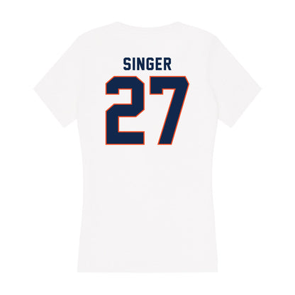 Virginia - NCAA Men's Soccer : Jack Singer - Women's V-Neck T-Shirt-1