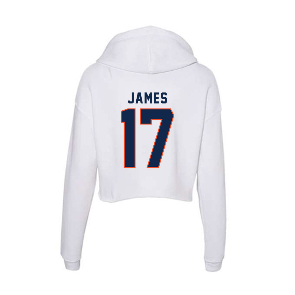 Virginia - NCAA Baseball : Chone James - Women's Crop Fleece Hoodie-1