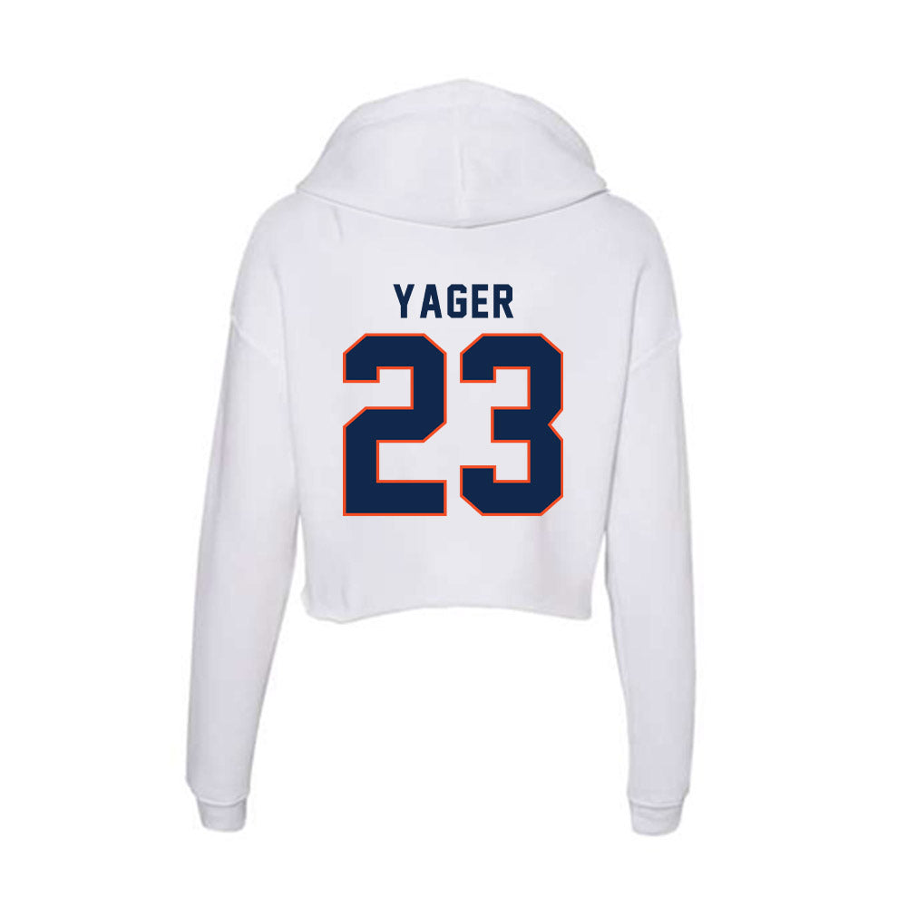 Virginia - NCAA Men's Lacrosse : Chase Yager - Women's Crop Fleece Hoodie-1