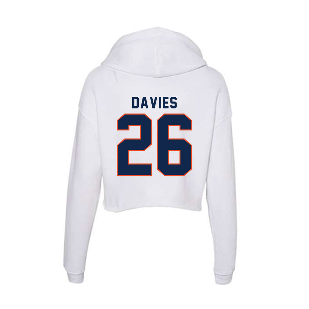 Virginia - NCAA Football : Ethan Davies - Women's Crop Fleece Hoodie-1