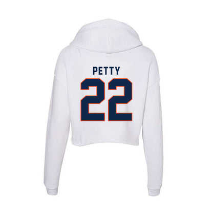 Virginia - NCAA Men's Lacrosse : Eli Petty - Women's Crop Fleece Hoodie-1