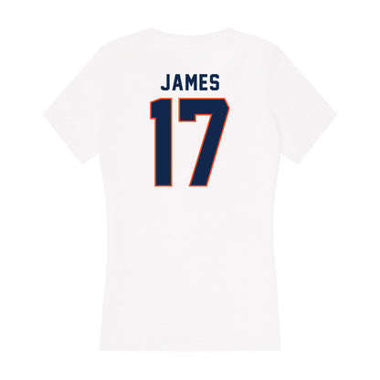 Virginia - NCAA Baseball : Chone James - Women's V-Neck T-Shirt-1