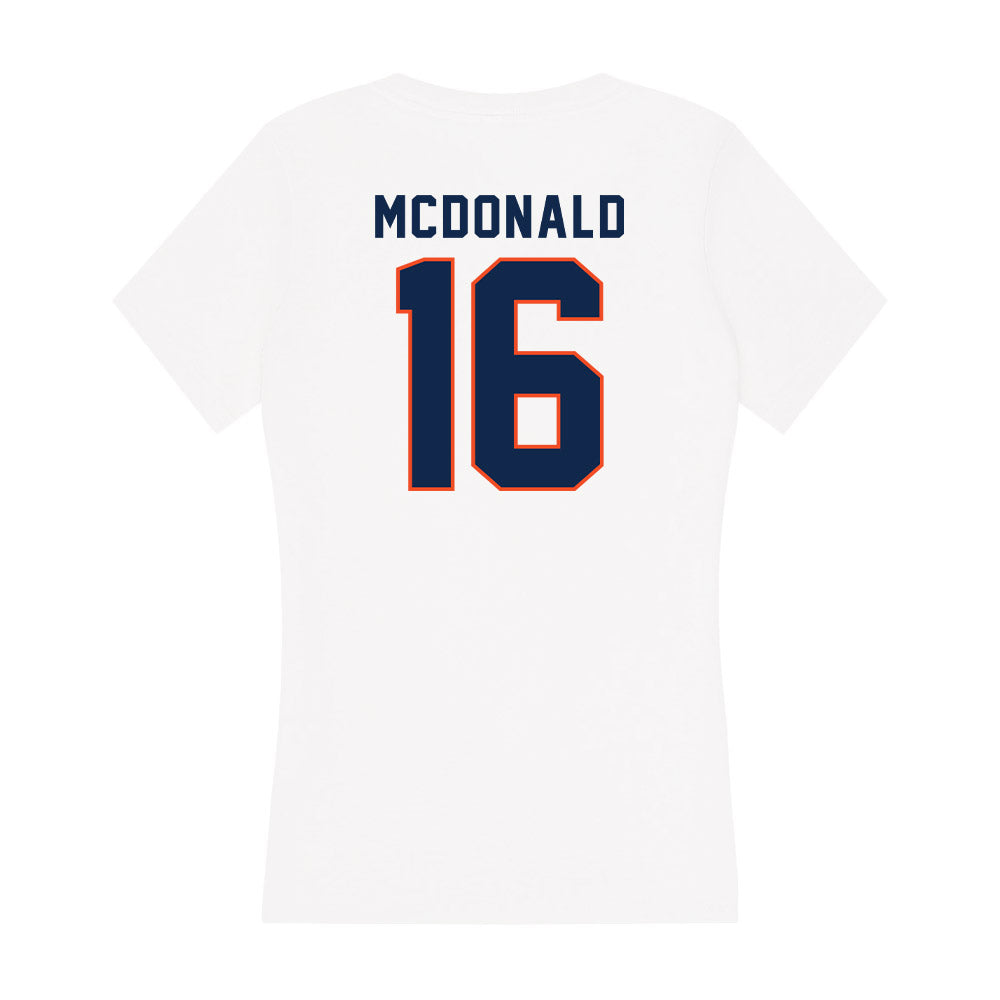 Virginia - NCAA Football : Trey McDonald - Women's V-Neck T-Shirt-1