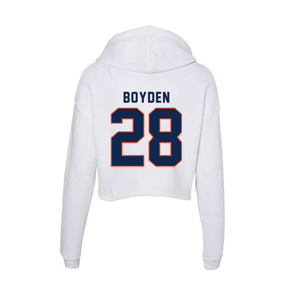 Virginia - NCAA Men's Lacrosse : Jack Boyden - Women's Crop Fleece Hoodie-1