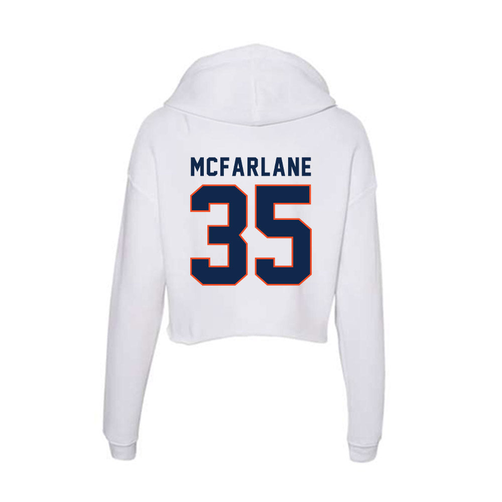 Virginia - NCAA Men's Lacrosse : Burke McFarlane - Women's Crop Fleece Hoodie-1