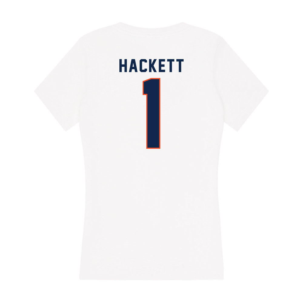 Virginia - NCAA Softball : Kelsey Hackett - Women's V-Neck T-Shirt-1