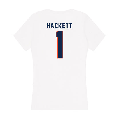 Virginia - NCAA Softball : Kelsey Hackett - Women's V-Neck T-Shirt-1