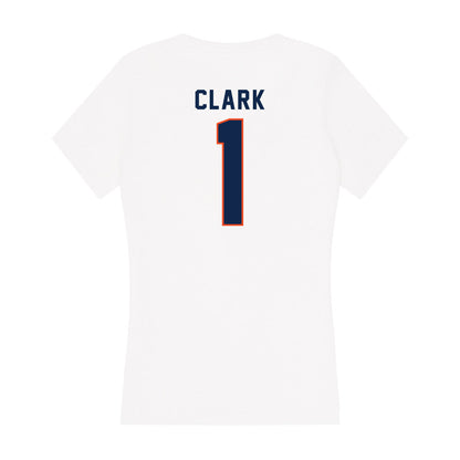 Virginia - NCAA Women's Basketball : Paris Clark - Women's V-Neck T-Shirt-1