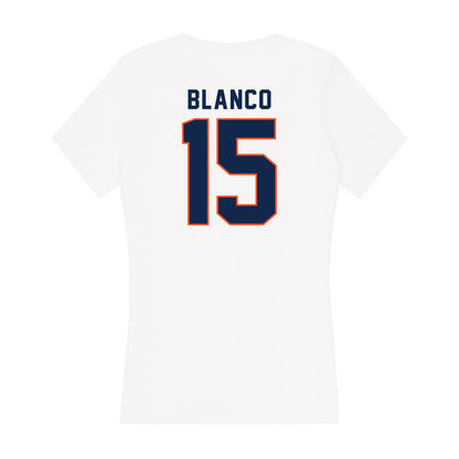 Virginia - NCAA Baseball : Evan Blanco - Women's V-Neck T-Shirt-1