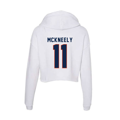 Virginia - NCAA Men's Basketball : Isaac McKneely - Women's Crop Fleece Hoodie-1