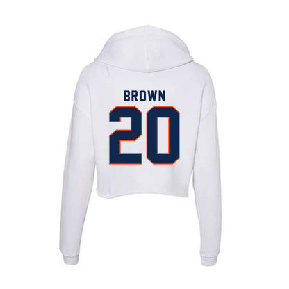 Virginia - NCAA Football : Xavier Brown - Women's Crop Fleece Hoodie-1