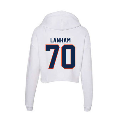 Virginia - NCAA Football : Grant Lanham - Women's Crop Fleece Hoodie-1