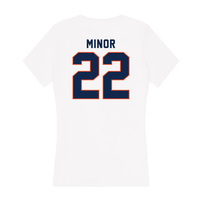 Virginia - NCAA Men's Basketball : Jordan Minor - Women's V-Neck T-Shirt-1