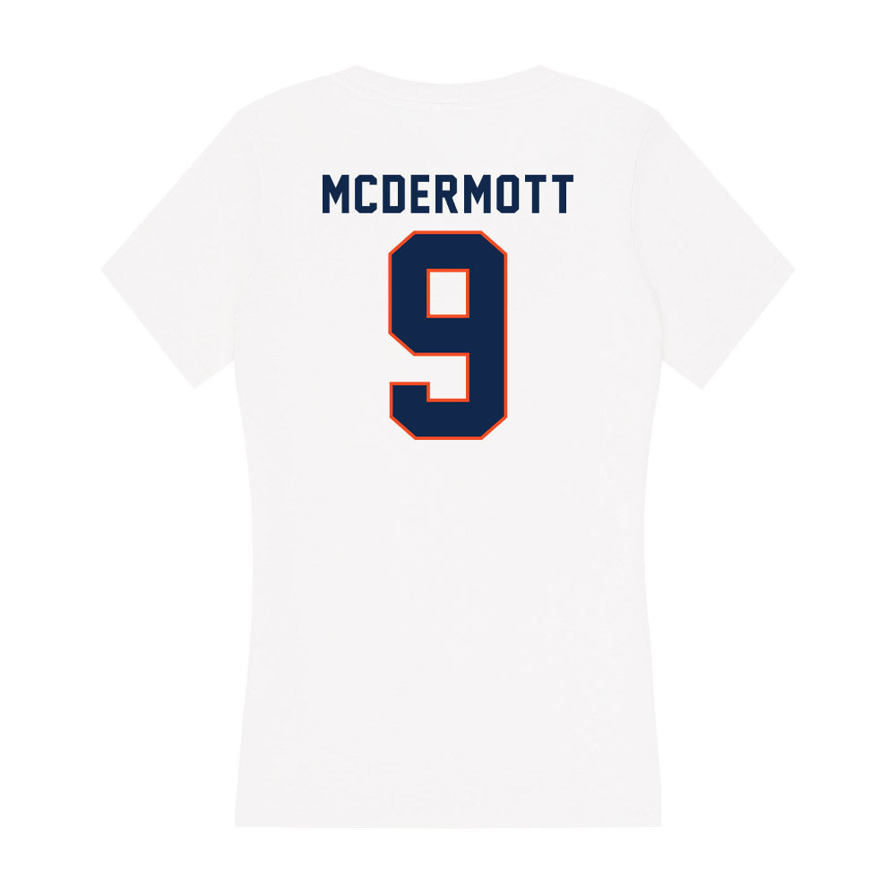 Virginia - NCAA Women's Soccer : Meredith McDermott - Women's V-Neck T-Shirt-1