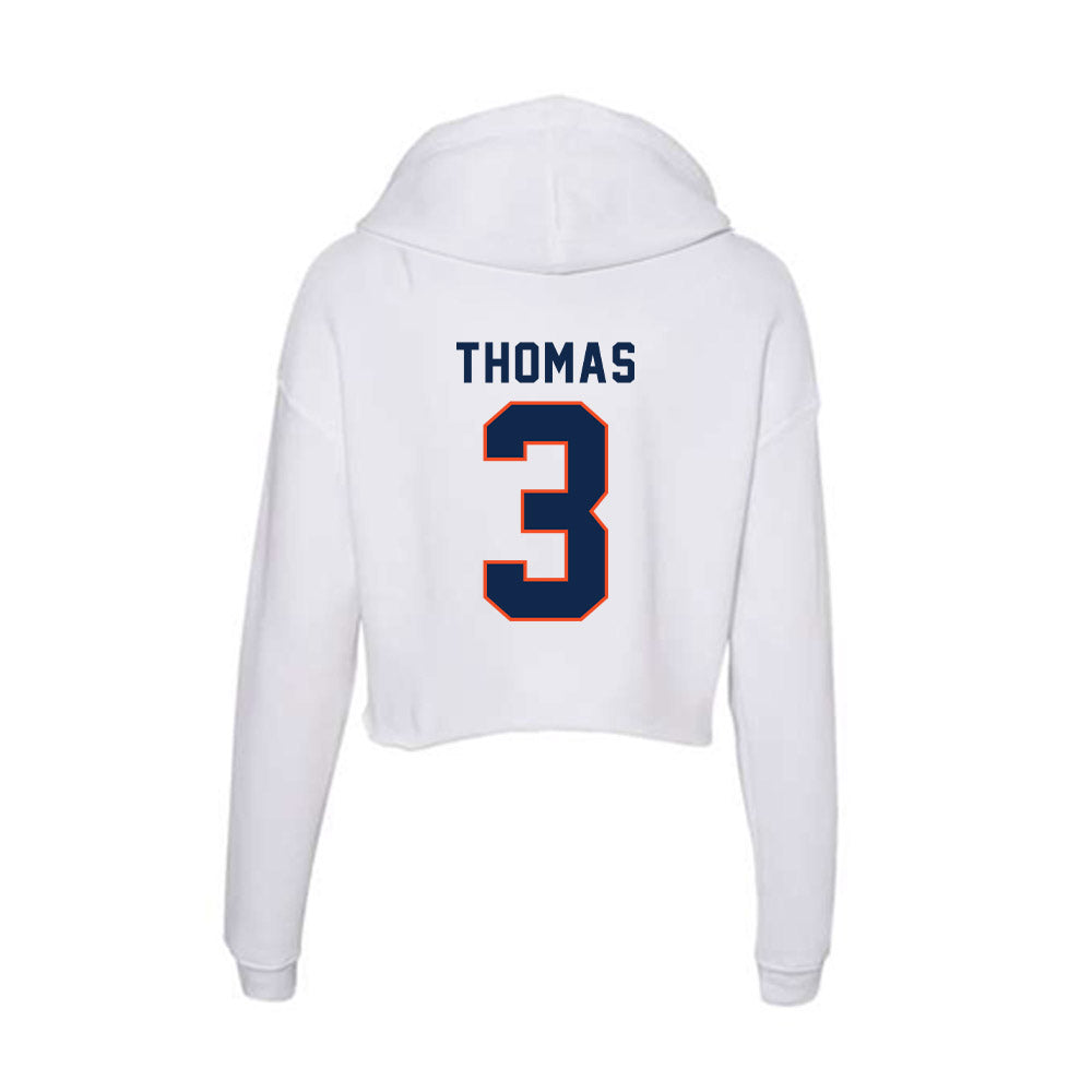 Virginia - NCAA Football : Corey Thomas - Women's Crop Fleece Hoodie-1