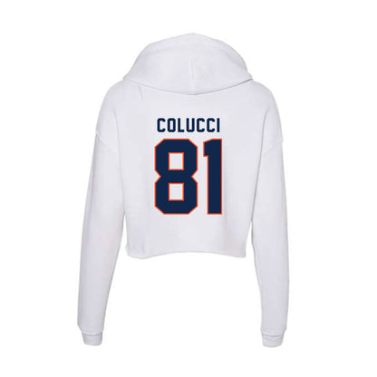 Virginia - NCAA Men's Lacrosse : Thomas Colucci - Women's Crop Fleece Hoodie-1