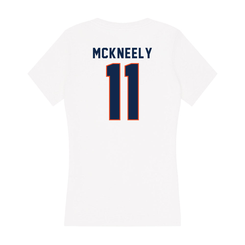 Virginia - NCAA Men's Basketball : Isaac McKneely - Women's V-Neck T-Shirt-1