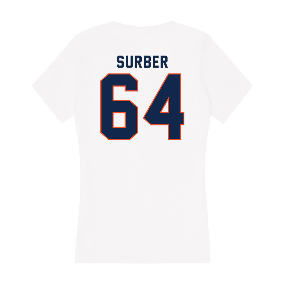 Virginia - NCAA Football : Cole Surber - Women's V-Neck T-Shirt-1