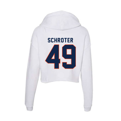 Virginia - NCAA Men's Lacrosse : John Schroter - Women's Crop Fleece Hoodie-1