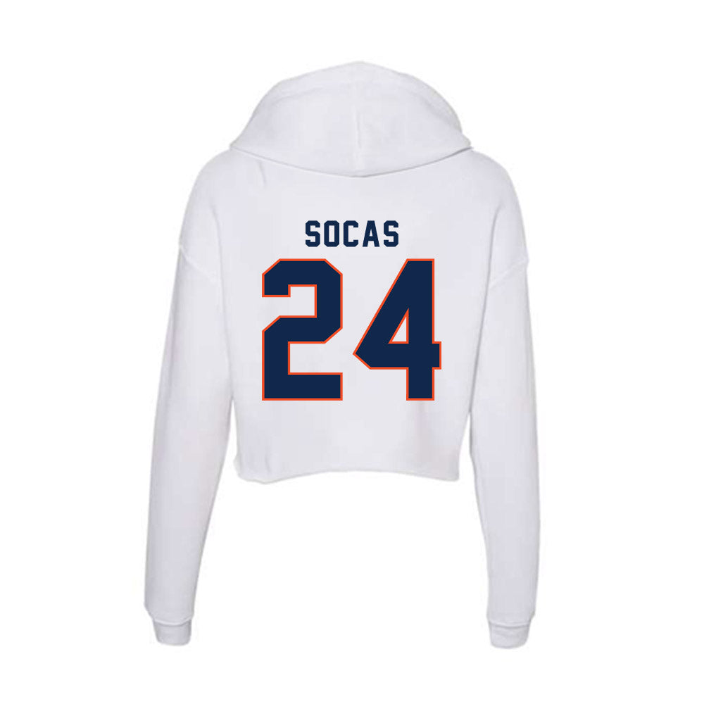 Virginia - NCAA Men's Soccer : Garrett Socas - Women's Crop Fleece Hoodie-1