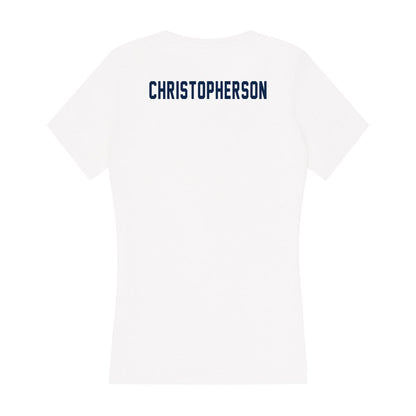 Virginia - NCAA Women's Swimming & Diving : Katie Christopherson - Women's V-Neck T-Shirt-1