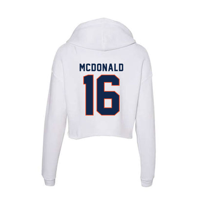 Virginia - NCAA Football : Trey McDonald - Women's Crop Fleece Hoodie-1