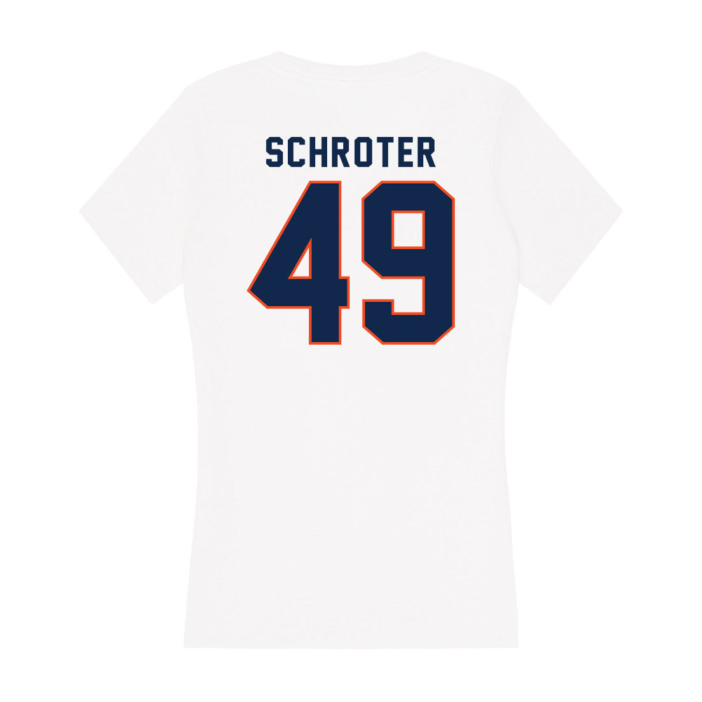 Virginia - NCAA Men's Lacrosse : John Schroter - Women's V-Neck T-Shirt-1