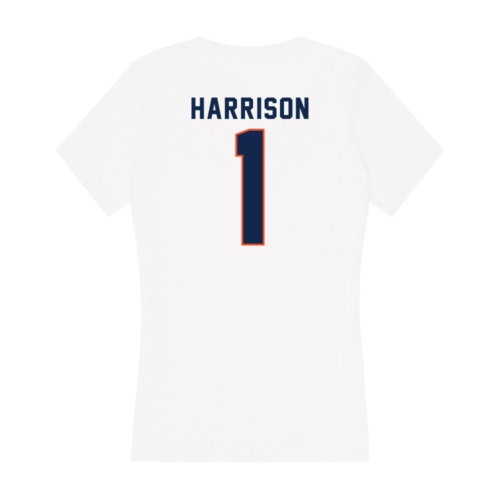 Virginia - NCAA Football : Suderian Harrison - Women's V-Neck T-Shirt-1