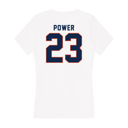 Virginia - NCAA Men's Basketball : TJ Power - Women's V-Neck T-Shirt-1