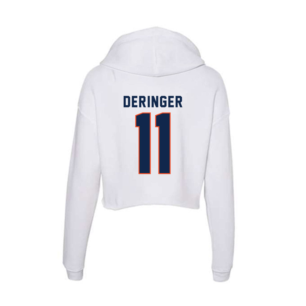 Virginia - NCAA Men's Lacrosse : Caulley Deringer - Women's Crop Fleece Hoodie-1