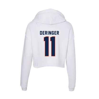 Virginia - NCAA Men's Lacrosse : Caulley Deringer - Women's Crop Fleece Hoodie-1