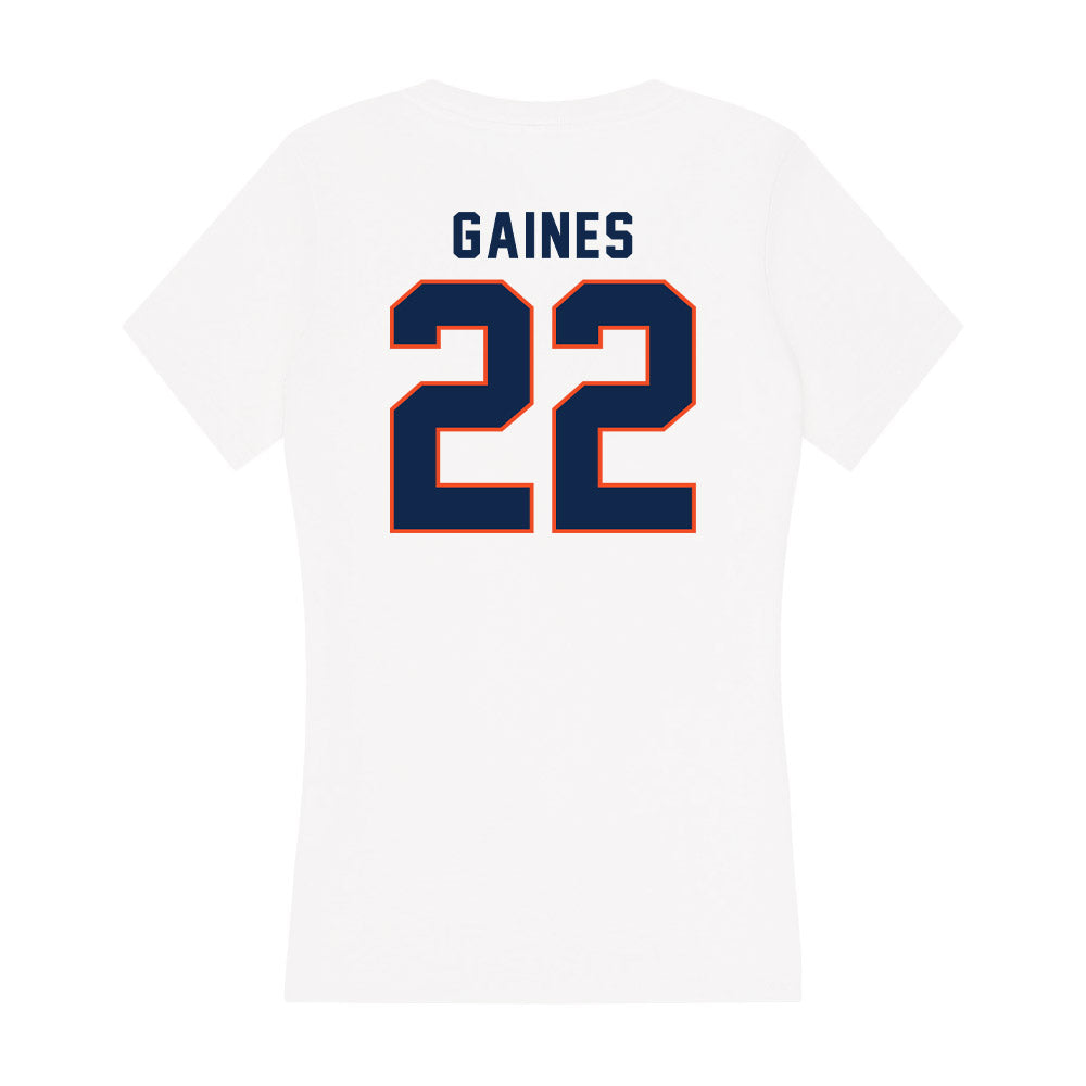 Virginia - NCAA Football : Elijah Gaines - Women's V-Neck T-Shirt-1