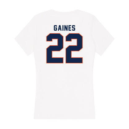 Virginia - NCAA Football : Elijah Gaines - Women's V-Neck T-Shirt-1