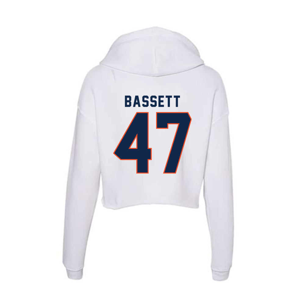 Virginia - NCAA Baseball : Nate Bassett - Women's Crop Fleece Hoodie-1