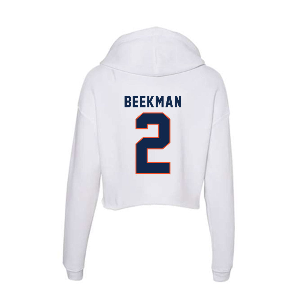 Virginia - NCAA Men's Basketball : Reece Beekman - Women's Crop Fleece Hoodie-1