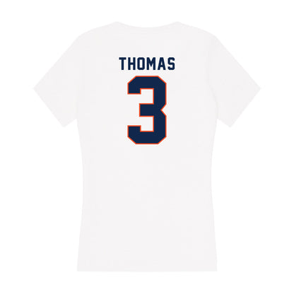 Virginia - NCAA Football : Corey Thomas - Women's V-Neck T-Shirt-1