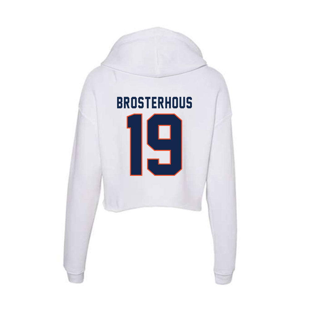 Virginia - NCAA Football : Grady Brosterhous - Women's Crop Fleece Hoodie-1