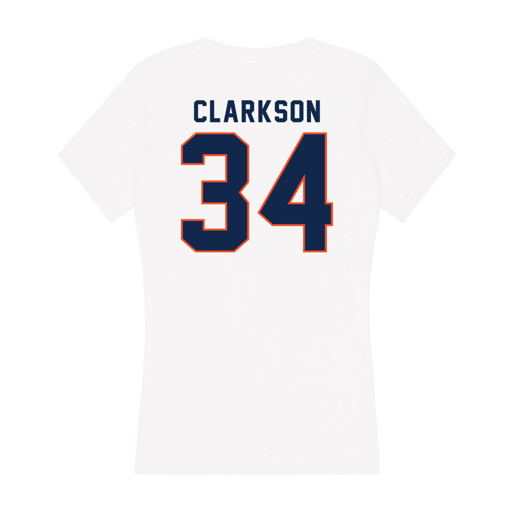 Virginia - NCAA Women's Basketball : London Clarkson - Women's V-Neck T-Shirt-1