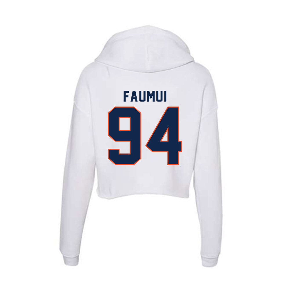 Virginia - NCAA Football : Aaron Faumui - Women's Crop Fleece Hoodie-1