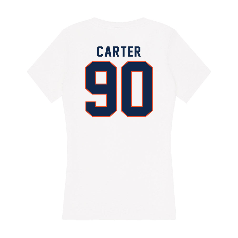 Virginia - NCAA Football : Jahmeer Carter - Women's V-Neck T-Shirt-1